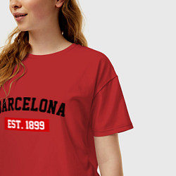 Футболка оверсайз женская FC Barcelona Est. 1899, цвет: красный — фото 2