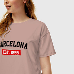 Футболка оверсайз женская FC Barcelona Est. 1899, цвет: пыльно-розовый — фото 2