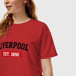 Футболка оверсайз женская FC Liverpool Est. 1892, цвет: красный — фото 2