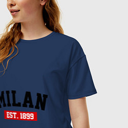 Футболка оверсайз женская FC Milan Est. 1899, цвет: тёмно-синий — фото 2