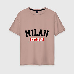 Женская футболка оверсайз FC Milan Est. 1899