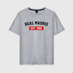 Футболка оверсайз женская FC Real Madrid Est. 1902, цвет: меланж