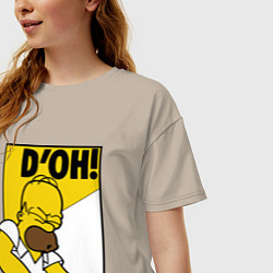 Футболка оверсайз женская Homer D'OH!, цвет: миндальный — фото 2