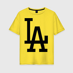 Футболка оверсайз женская LA: Los Angeles, цвет: желтый