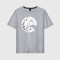 Женская футболка оверсайз Тоторо на Луне
