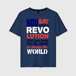 Женская футболка оверсайз The Beatles Revolution