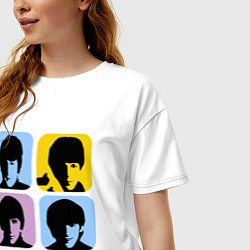 Футболка оверсайз женская The Beatles: pop-art, цвет: белый — фото 2