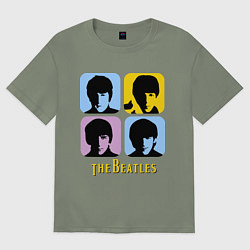 Футболка оверсайз женская The Beatles: pop-art, цвет: авокадо