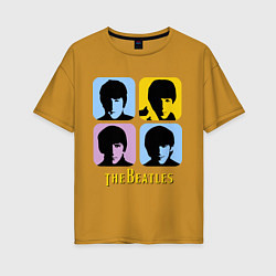 Футболка оверсайз женская The Beatles: pop-art, цвет: горчичный