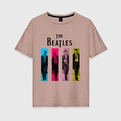 Женская футболка оверсайз Walking Beatles
