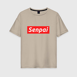 Футболка оверсайз женская Senpai Supreme, цвет: миндальный