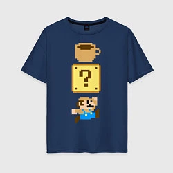 Женская футболка оверсайз Любитель кофе Марио