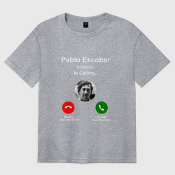 Футболка оверсайз женская Escobar is calling, цвет: меланж