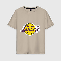Футболка оверсайз женская LA Lakers, цвет: миндальный
