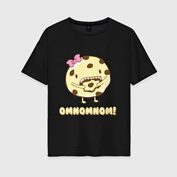 Женская футболка оверсайз Cake: Omnomnom!
