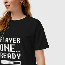Футболка оверсайз женская Ready Player One Loading, цвет: черный — фото 2