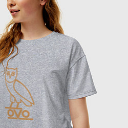Футболка оверсайз женская OVO Owl, цвет: меланж — фото 2