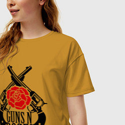 Футболка оверсайз женская Guns n Roses: guns, цвет: горчичный — фото 2