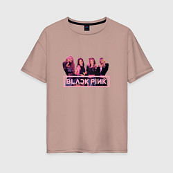 Женская футболка оверсайз Black Pink Band