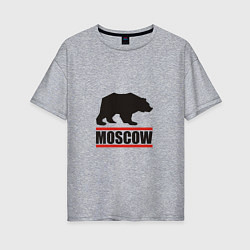 Футболка оверсайз женская Moscow Bear, цвет: меланж