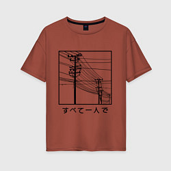 Женская футболка оверсайз Японские электросети