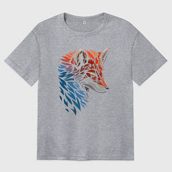 Женская футболка оверсайз Пестрая лисица