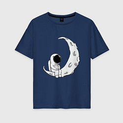 Женская футболка оверсайз Космонавт на Луне