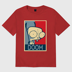 Футболка оверсайз женская Doom Zim, цвет: красный