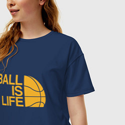 Футболка оверсайз женская Ball is life, цвет: тёмно-синий — фото 2