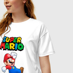 Футболка оверсайз женская Super Mario, цвет: белый — фото 2