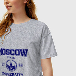 Футболка оверсайз женская MGU Moscow University, цвет: меланж — фото 2