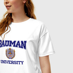Футболка оверсайз женская BAUMAN University, цвет: белый — фото 2