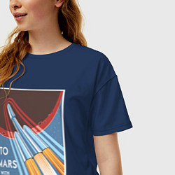 Футболка оверсайз женская To Mars with SpaceX, цвет: тёмно-синий — фото 2