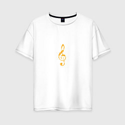 Женская футболка оверсайз Музыкальная тишина