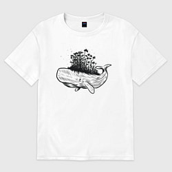 Футболка оверсайз женская Whale forest, цвет: белый
