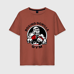 Женская футболка оверсайз Boxing gorilla gym