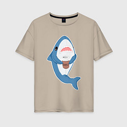 Женская футболка оверсайз Hype Shark