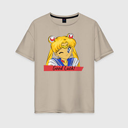 Женская футболка оверсайз Sailor Moon Good Luck