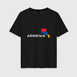 Футболка оверсайз женская Армения, цвет: черный