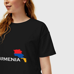 Футболка оверсайз женская Армения, цвет: черный — фото 2