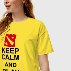 Футболка оверсайз женская Keep Calm & Play Dota, цвет: желтый — фото 2