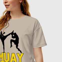 Футболка оверсайз женская Muay Thai, цвет: миндальный — фото 2