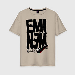 Женская футболка оверсайз Eminem recovery