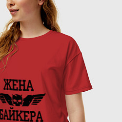 Футболка оверсайз женская Жена байкера, цвет: красный — фото 2