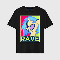 Женская футболка оверсайз DJ Pon-3 RAVE