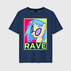 Женская футболка оверсайз DJ Pon-3 RAVE