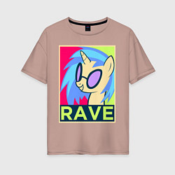 Женская футболка оверсайз DJ Pon-3 RAVE