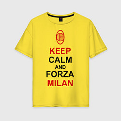 Женская футболка оверсайз Keep Calm & Forza Milan