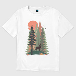 Футболка оверсайз женская Forest Adventure, цвет: белый