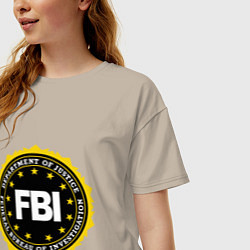 Футболка оверсайз женская FBI Departament, цвет: миндальный — фото 2